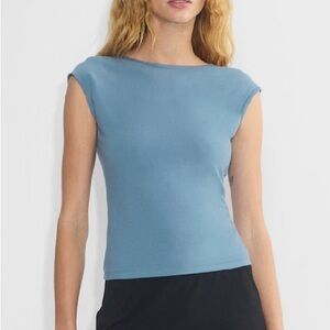 TNA Blue Cap Sleeve Tank Top